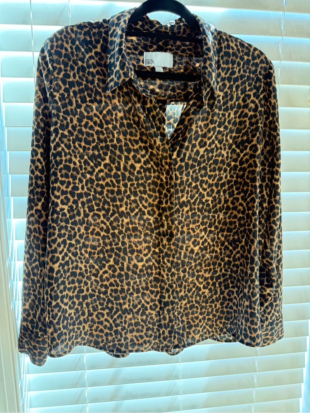 Leopard Print Button-Up Blouse